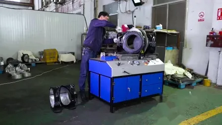 Máquina de fabricação de placa quente de tubo cnc hdpe 315mm, máquina automática de fabricação de placa quente, cotovelo cruzado, montagem de oficina, máquina de solda por fusão